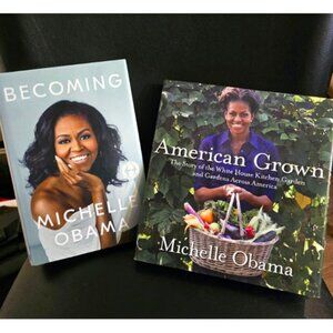 2 Michelle Obama Books 1st Ed Becoming American Grown Kitchen Grown First Lady